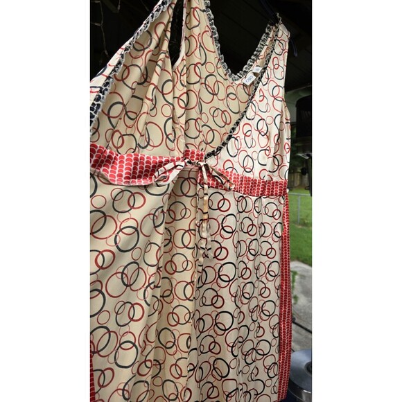 Cato Fashion True Wrap Flowy Ruffle Dress Sz 12 Pre-owned Red Black Multi - Picture 5 of 5